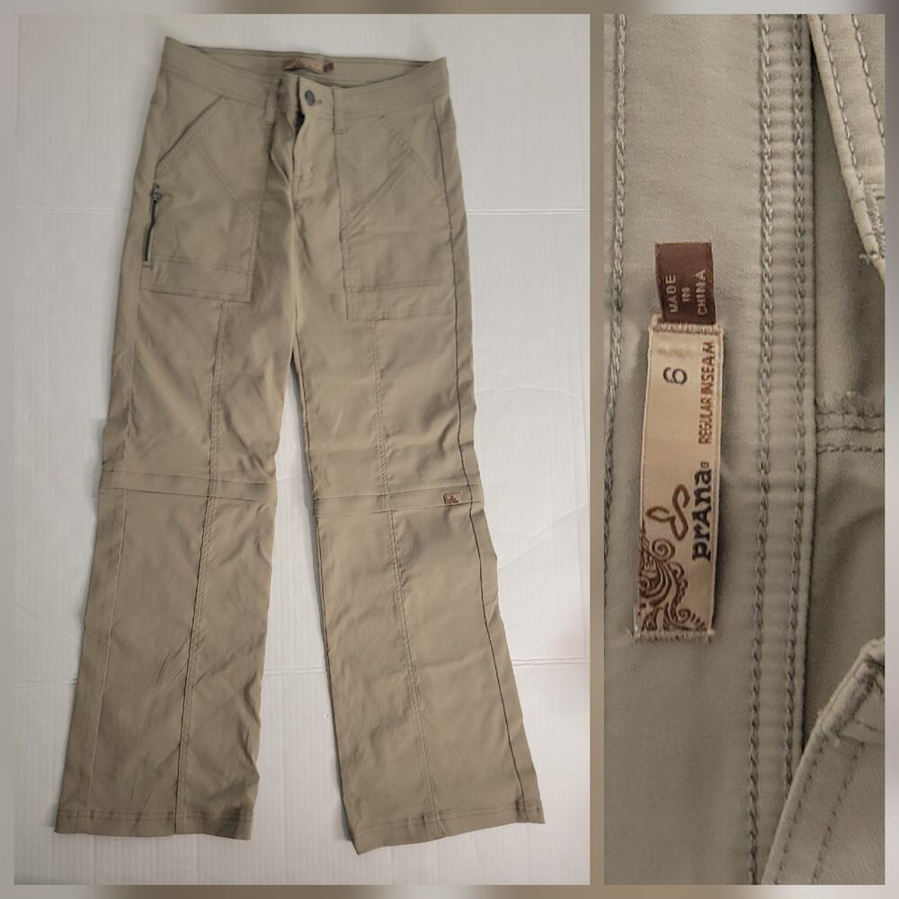 Prana Monarch Convertible Hiking Pants 6 Tan Outdoor Gorpcore Zip Off W4MORG115